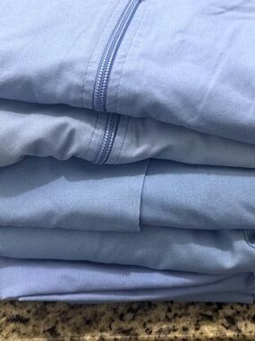 Mystery Box Blue scrubs Lot Well Used Hospital scrubs Medline, Landau Cherokee